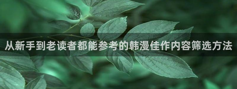 梦漫漫画国漫:从新手到老读者都能参考的韩漫佳作内容筛选方法